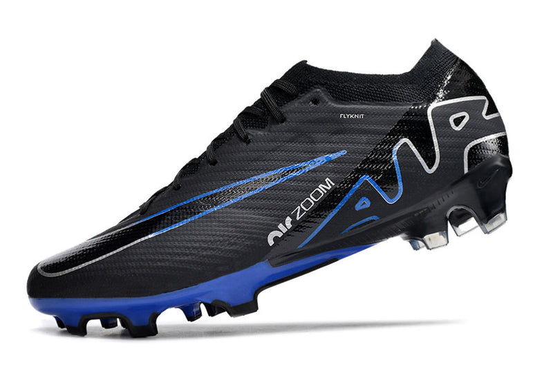 Chuteira Infantil Campo Nike Air Zoom Mercurial Vapor 15 Elite FG Preta e Azul "Shadow Pack"